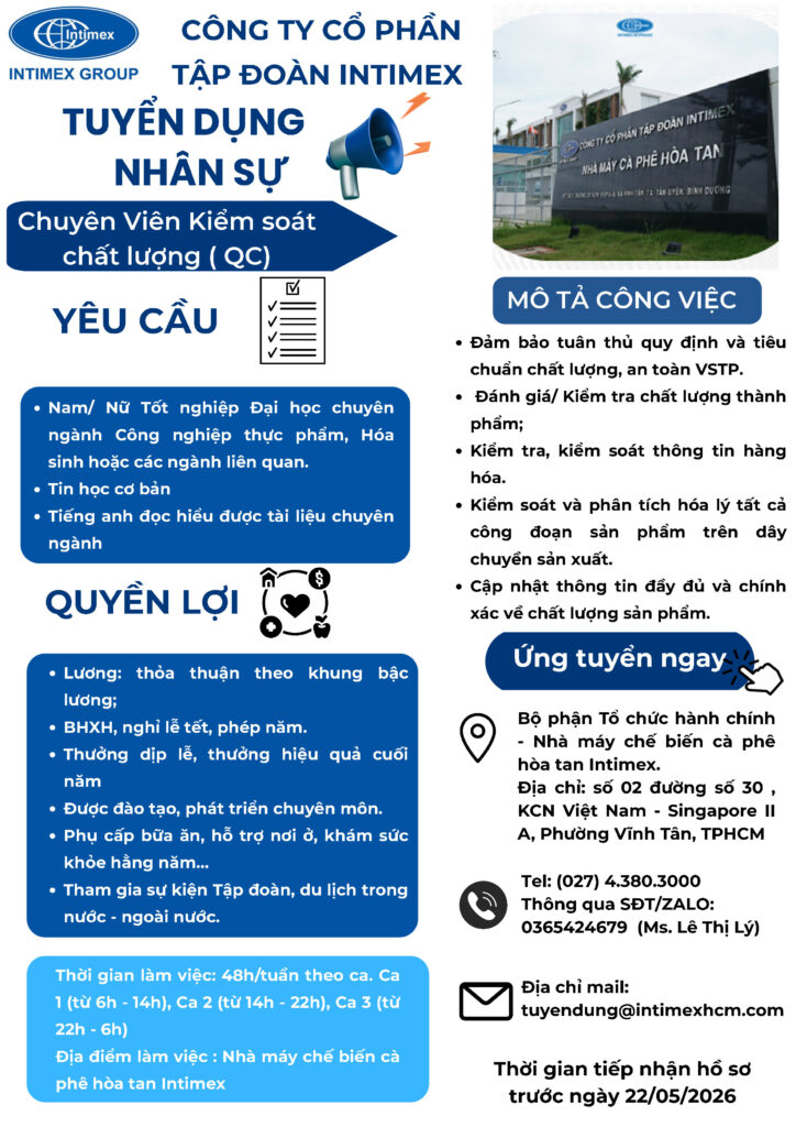 tuyen dung chuyen vien kiem soat chat luong