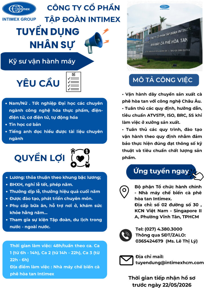 Intimex group tuyen dung